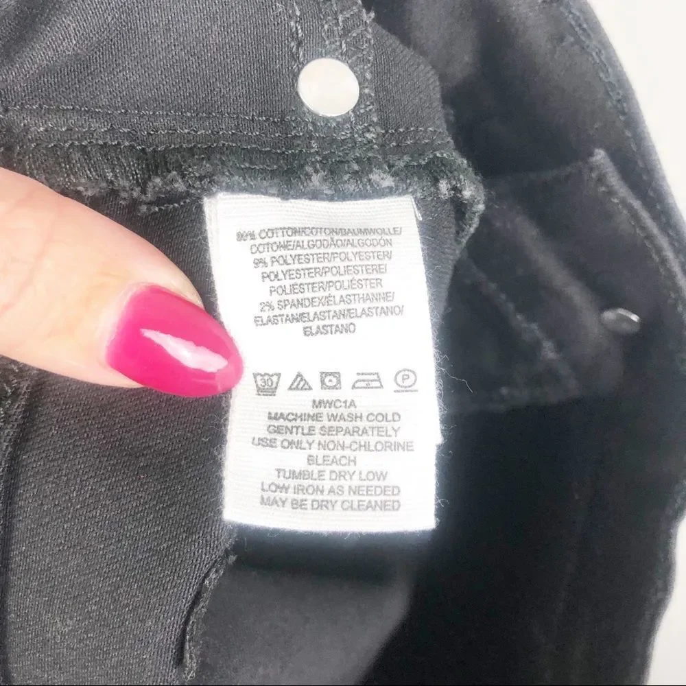 FREE PEOPLE | Dark Black High Waisted Skinny Jeans Women’s Size 31 (12)